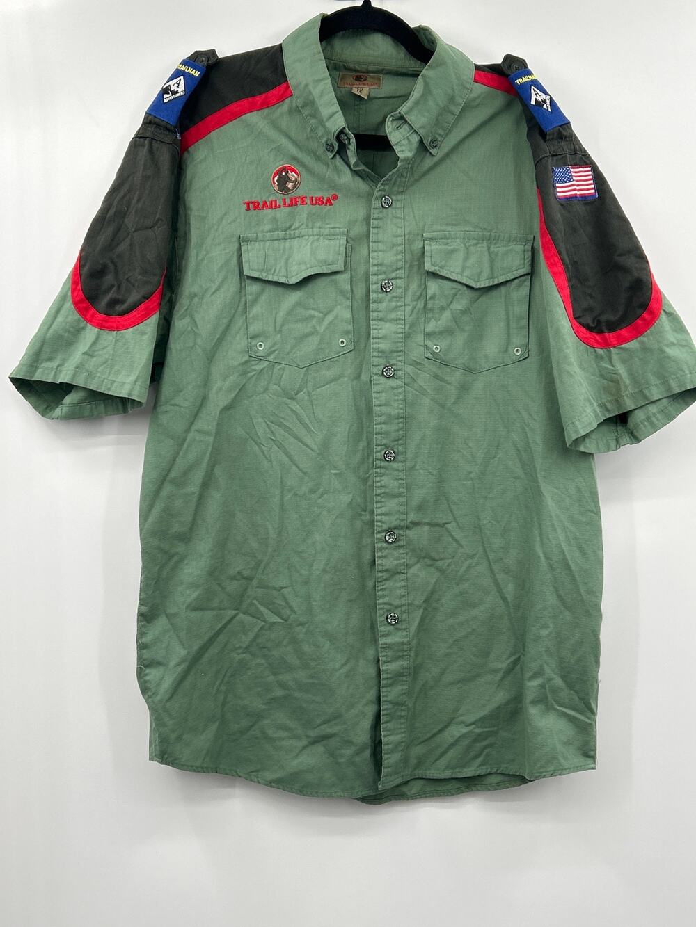 Trail Life USA Troop Uniform Camp Shirt Short Sleeve Button Front Mens Size L